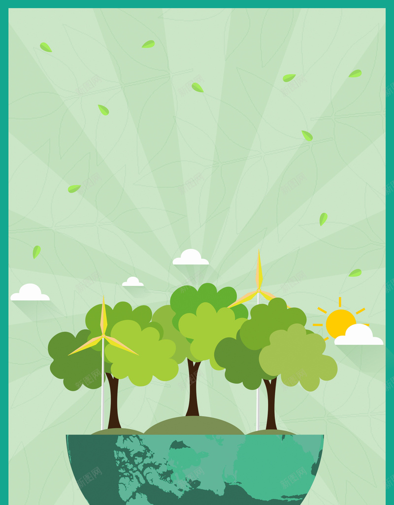绿色环境日宣传海报psd设计背景_新图网 https://ixintu.com 世界环境日 保护环境 爱护环境 造福人民 地球 创建绿色家园 环境日海报 树 边框