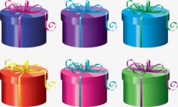 粉色包装盒彩色圆形蛋糕包装盒矢量图高清图片