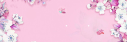 七夕节传说七夕节中国风粉色花朵背景海报banner高清图片
