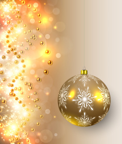 吊球促销圣诞节华丽金属质感吊球金色珠子矢量背景图高清图片