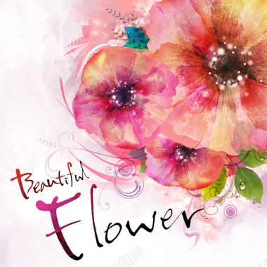 唯美浪漫花朵宣传设计海报背景