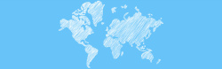 广东地图线稿蓝色手绘世界地图清新背景高清图片
