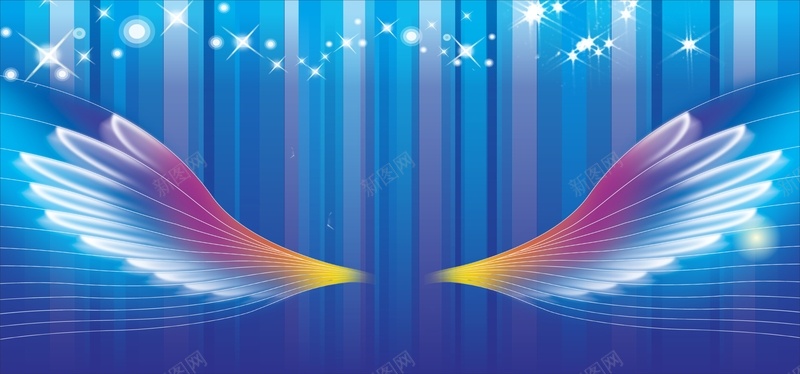 蓝色翅膀背景素材jpg设计背景_新图网 https://ixintu.com 蓝色 翅膀 线条 光线 星光 光点 背景舞台背景 翅膀素材 蓝色背景
