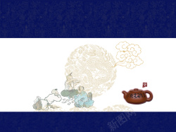 古代茶壶中国风古典娃娃嬉戏图背景素材高清图片