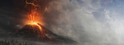 喷发海报火山喷发酷炫背景高清图片