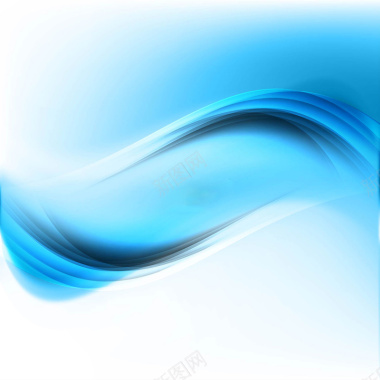 抽象蓝色背景与流畅的波浪形状背景