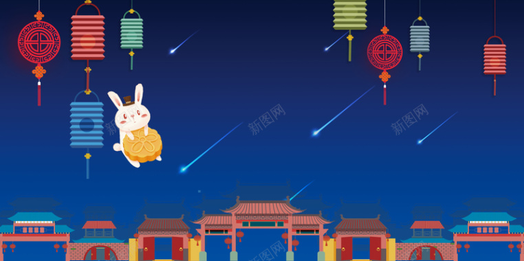 月饼促销海报背景素材背景