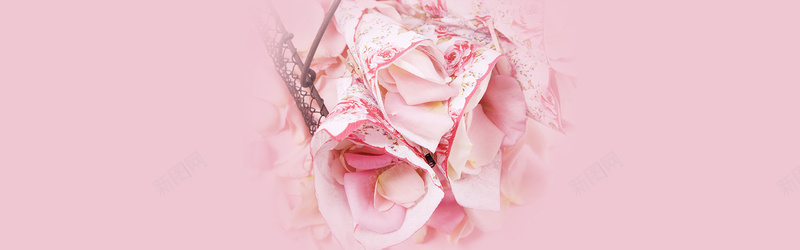 简约粉色花朵海报背景背景