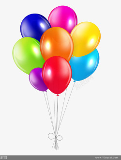 七彩墙七彩气球素材高清图片高清图片