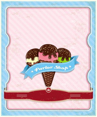 粉色手绘矢量冰淇淋背景海报c背景