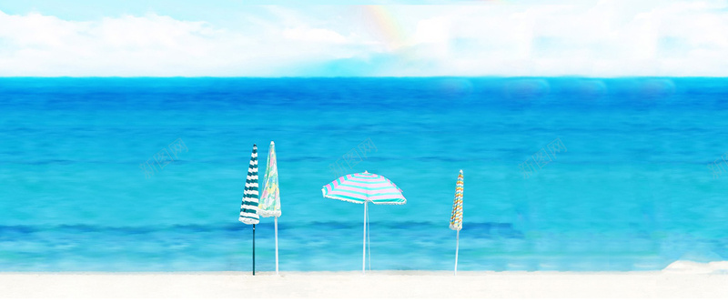 夏至海边背景Bannerpsd设计背景_新图网 https://ixintu.com 夏至 夏季 海边 节气 时光 夏至背景 蓝色 夏天来了夏至的海边 伞 开心 高兴