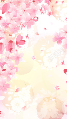 浪漫樱花粉色背景素材背景