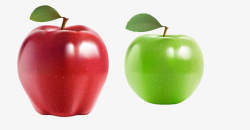 红浆果红绿苹果两个高清图片