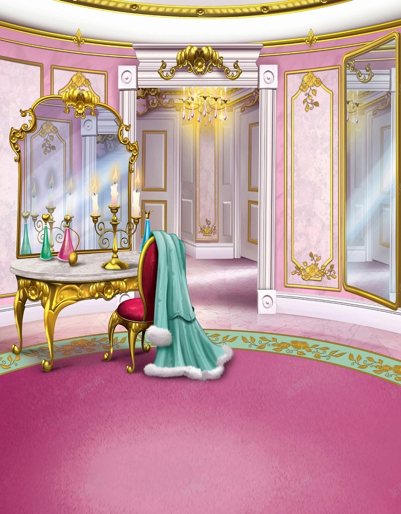 格林童话卡通室内粉色背景jpg设计背景_新图网 https://ixintu.com 格林童话 卡通 室内 童趣 粉色 手绘