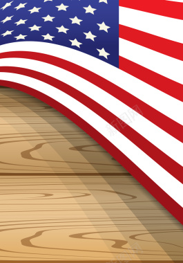 卡通质感抽象美国国旗木板背景素材背景