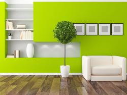 室内装潢效果图绿色简约清新竹炭背景墙家居素材高清图片
