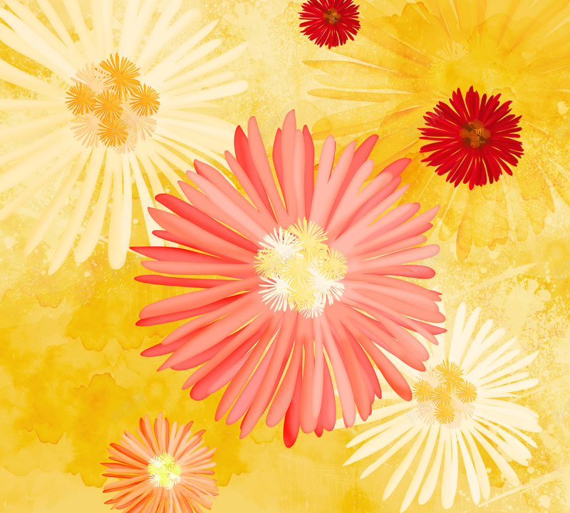 橙色花朵向日葵唯美印刷背景psd设计背景_新图网 https://ixintu.com 印刷背景 向日葵 唯美 橙色 花朵 卡通 童趣 手绘