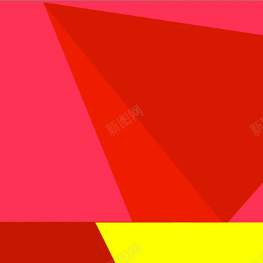 几何红色色块三角黄色背景背景