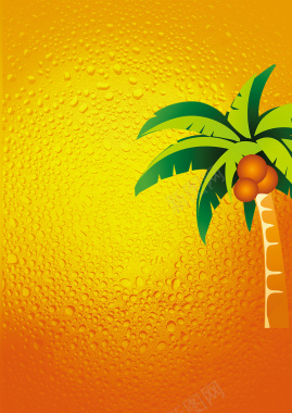 热带水果饮料水珠汽水海报背景素材背景