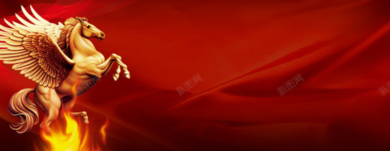 红色马背景jpg设计背景_新图网 https://ixintu.com 红色 马 喜庆 中国元素 飞马 海报banner 中国风