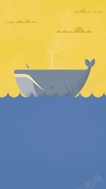 手绘卡通海豚插画平面广告背景