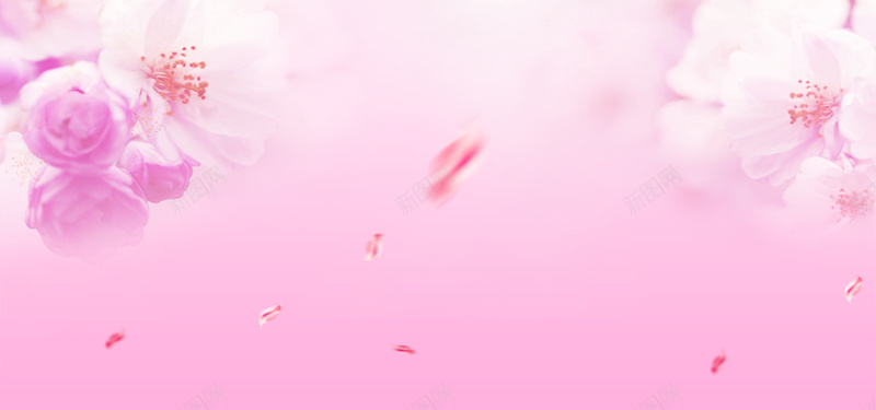 梦幻创意简约花瓣情人节粉色背景背景