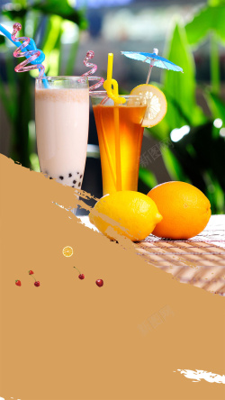 茶铺奶茶传单茶铺传单促销传单橙色高清图片