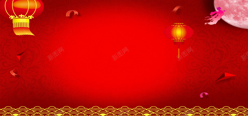 中秋佳节中国风红色背景banne300背景