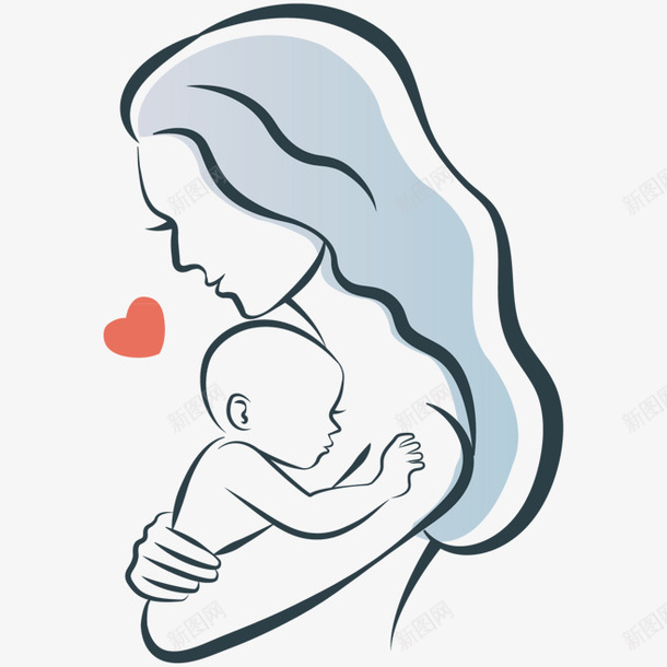 母婴剪影母子png免抠素材_新图网 https://ixintu.com 母婴 剪影 母子 图标 亲子 母乳