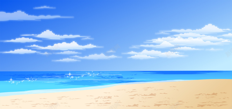 蓝色海滩背景背景