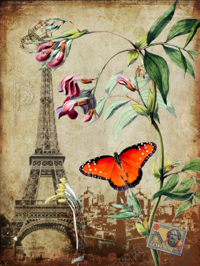 花卉装饰画海报背景素材背景