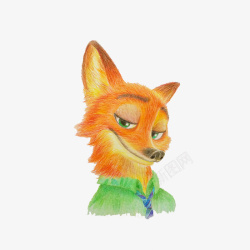 橙色手绘风格狐狸素材