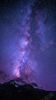 紫色星空风景H5背景元素背景