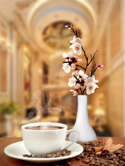 下午茶时间闲咖啡时光咖啡厅宣传促销海报背景高清图片
