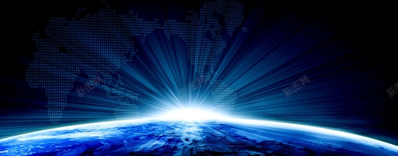 炫光背景psd设计背景_新图网 https://ixintu.com 炫光 地球 日出 科技 科技感 科技风 高科技 科幻 商务