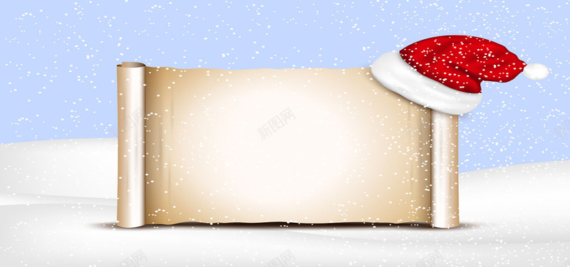 卡通圣诞节背景jpg设计背景_新图网 https://ixintu.com 圣诞帽 圣诞节 下雪 冬天 卡通 边框 画卷 海报banner 童趣 手绘