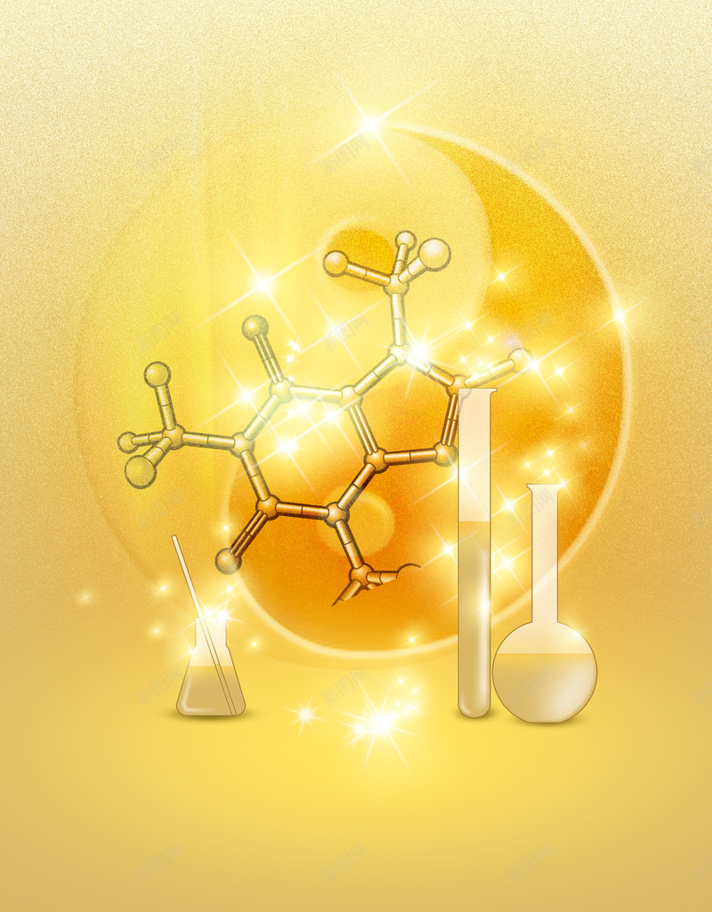 美容黄色科技背景jpg设计背景_新图网 https://ixintu.com 美容 金黄色 黄色 基因 试验器材