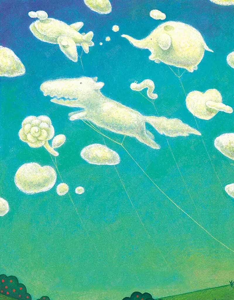 可爱卡通海报背景psd设计背景_新图网 https://ixintu.com 卡通 可爱 小猪 小象 白云 动物 天空 纹理 小鱼 质感