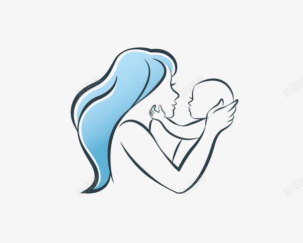 母婴卡通图标png免抠素材_新图网 https://ixintu.com 蓝色 母婴 卡通 图标
