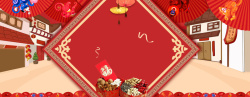 喜庆指示牌春节中国风设计红色背景海报banner高清图片
