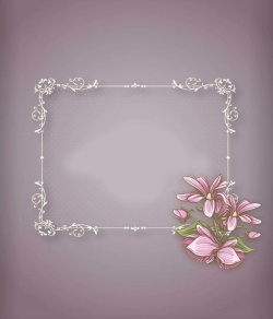 丝织花纹简约欧式边框花朵背景图高清图片