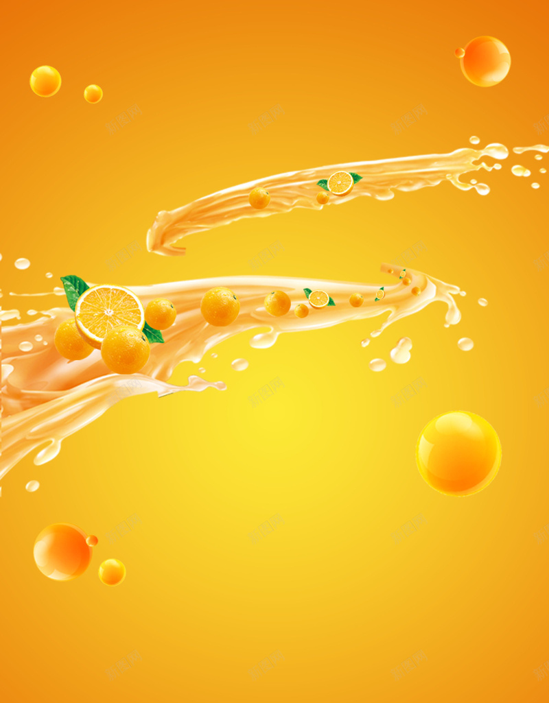 橙子果汁海报背景psd设计背景_新图网 https://ixintu.com 动感 果汁 果肉 橙子 黄色 海报素材背景 激情 狂欢