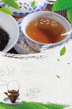 凉茶餐饮美食系列海报背景背景