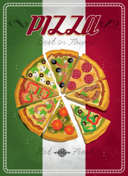 披萨边框披萨广告背景设计高清图片