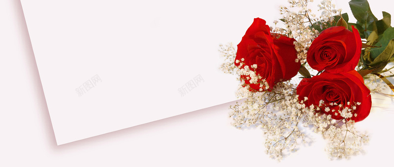 红色玫瑰信件背景图背景