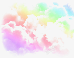 彩虹和云一朵七彩祥云素材高清图片