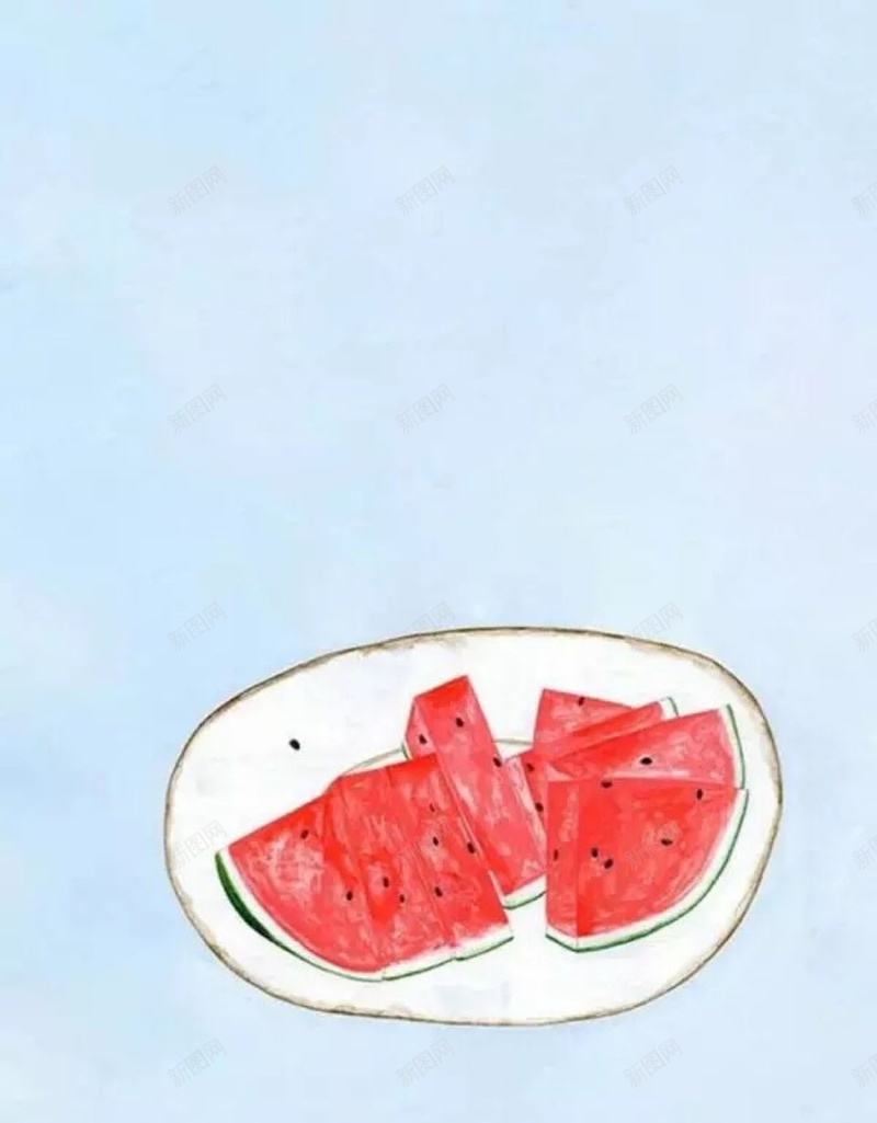 手绘西瓜H5背景jpg设计背景_新图网 https://ixintu.com 夏天 西瓜 水果 蓝色 暑假 手绘 H5 h5 卡通 童趣