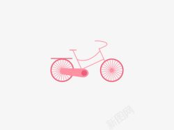 浪漫粉色自行车素材