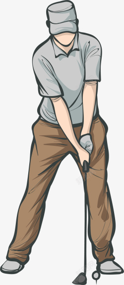 高尔夫比赛签到卡通高尔夫比赛免抠png人物插画高清图片