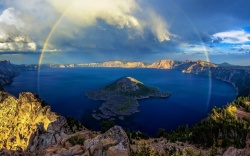 山口火山口的浪漫高清图片